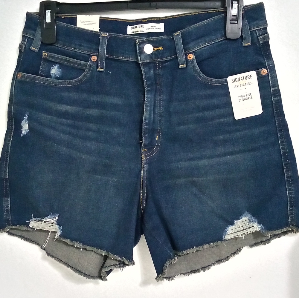LIVE'S STRAUSS HIGH - RISE WOMEN'S SHORTS. SIZE 16|33W